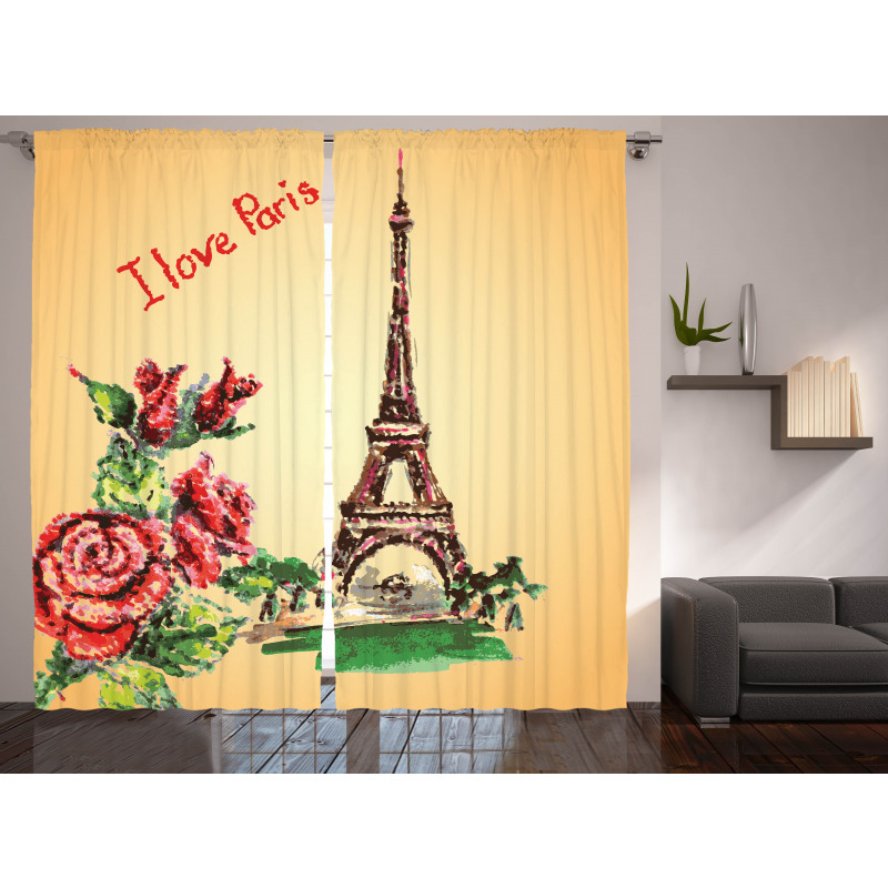 Love in Paris Eiffel Curtain