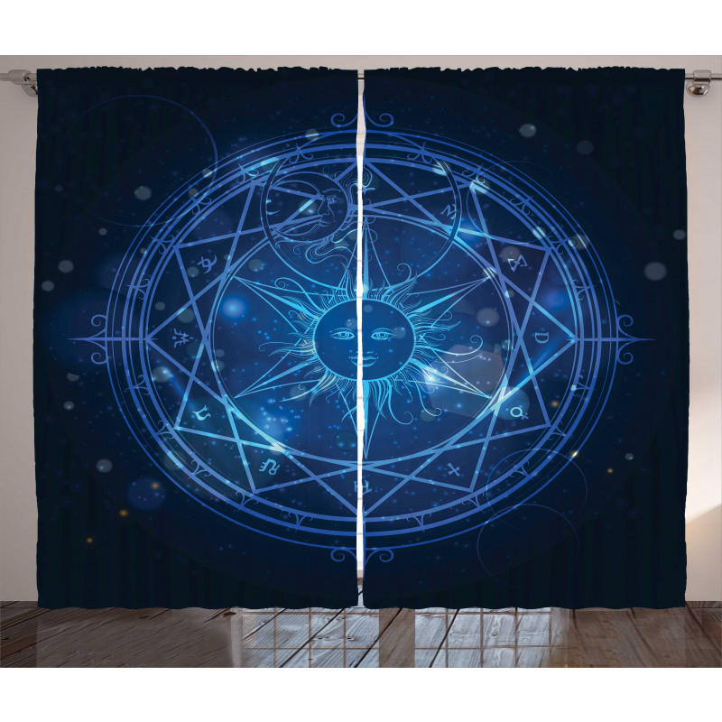 Alchemy Magic Circle Sun Face Curtain