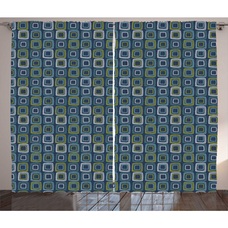 Lattice Vibrant Squares Art Curtain