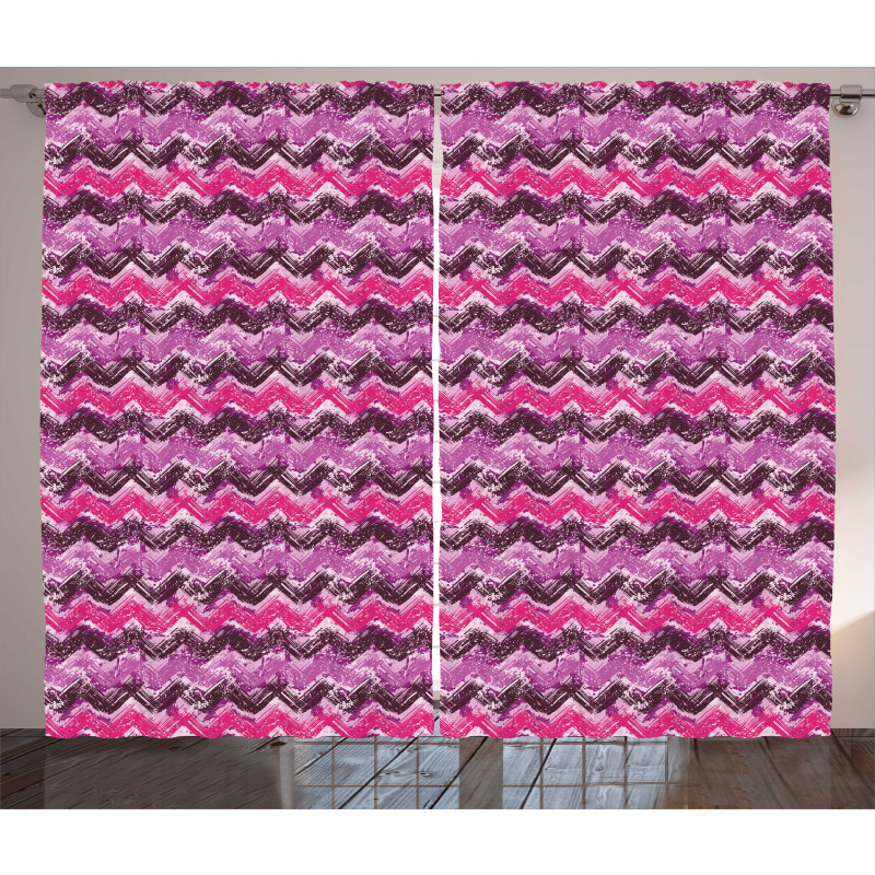 Chevron Splash Watercolor Curtain