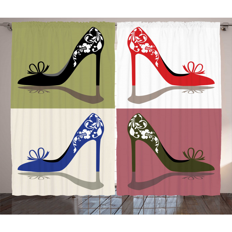 Floral Ornamental Shoes Curtain