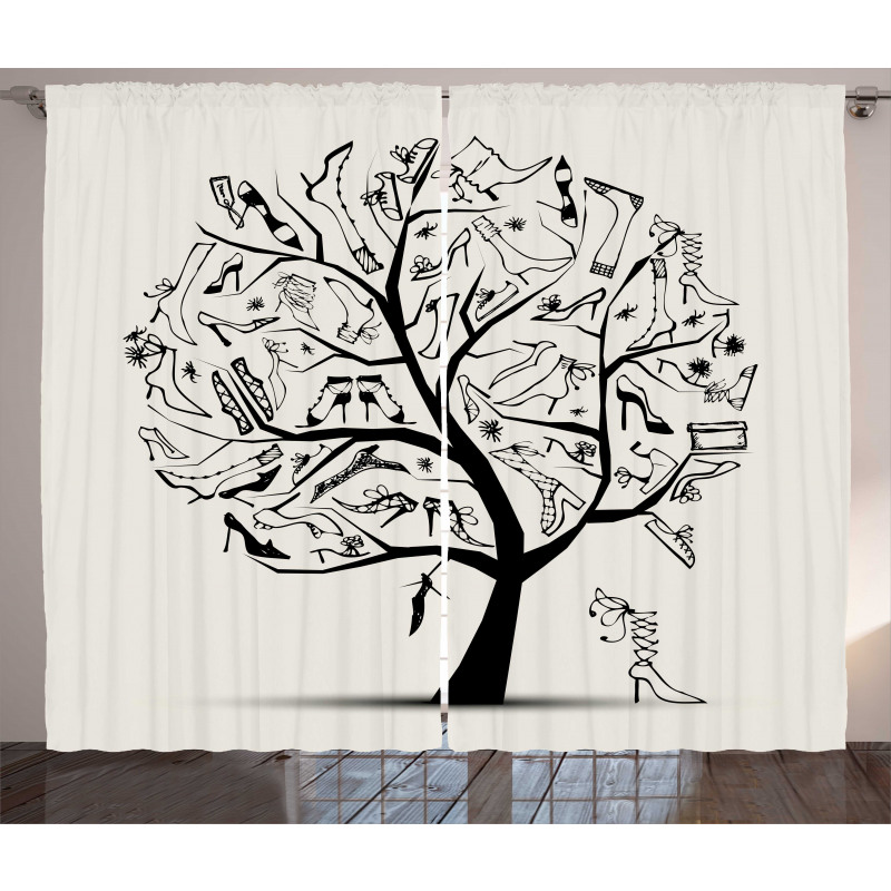 Tree of Shoes Fashion Curtain