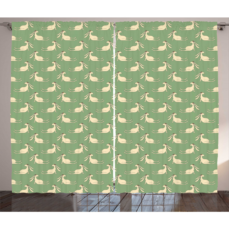 Childish Theme Hare Long Ear Curtain