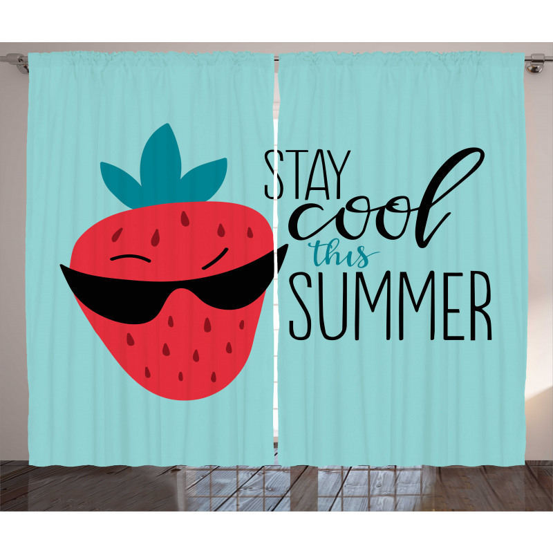 Funny Strawberry Summer Curtain