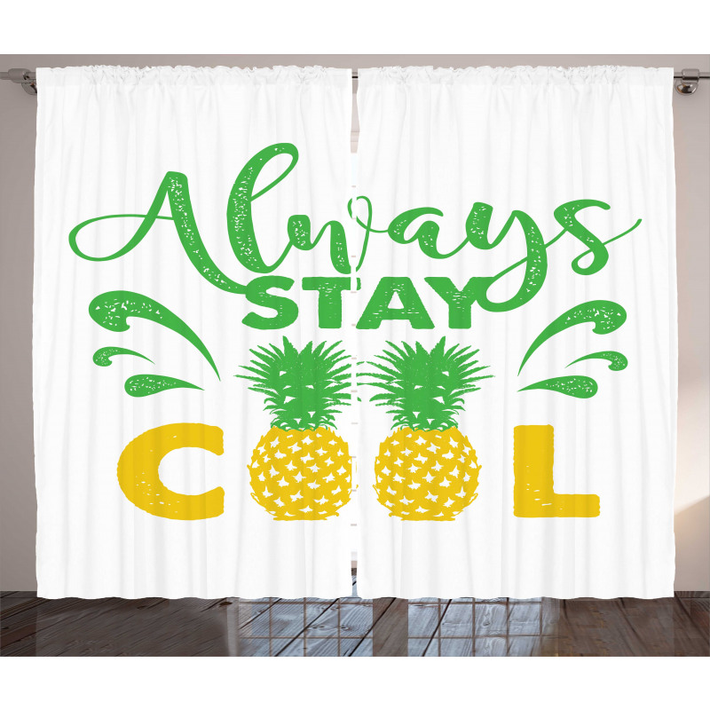 Summer Vibe Pineapple Curtain