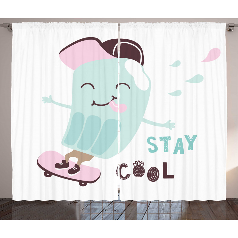 Funny Skateboard Popsicle Curtain