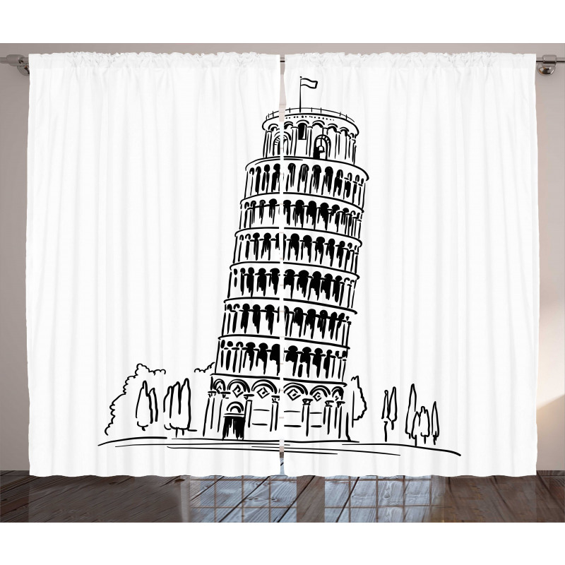 Landmark Piza Tower Europe Curtain