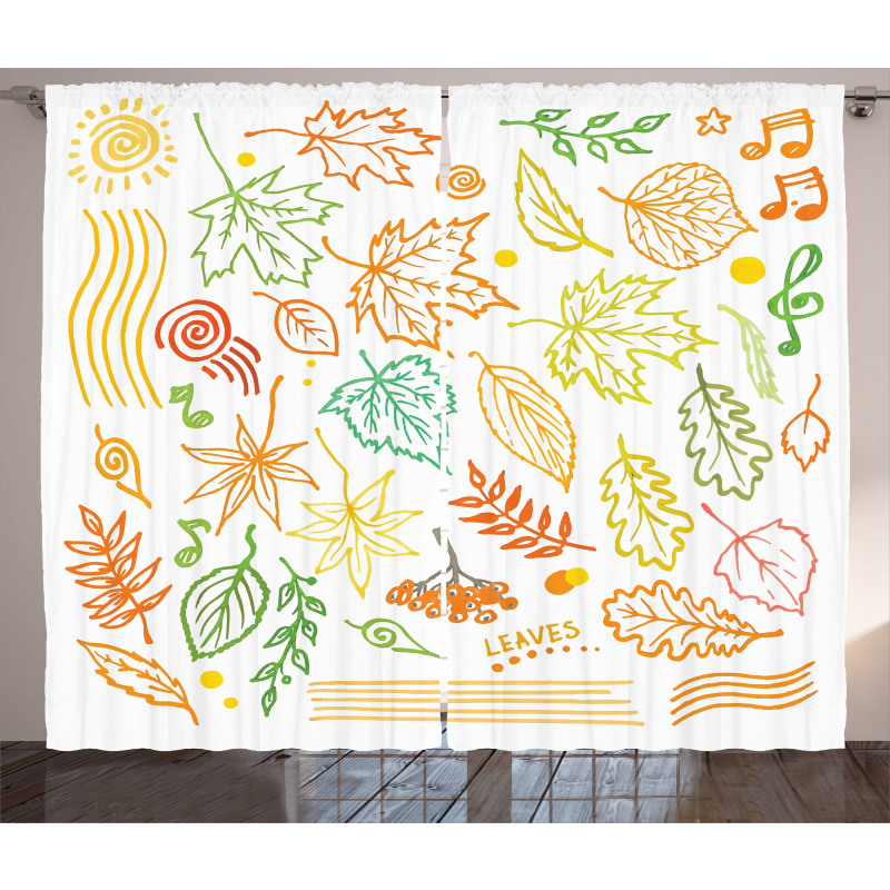 Autumn Sun Simplistic Notes Curtain