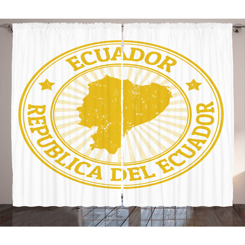 Retro Republica Del Ecuador Curtain