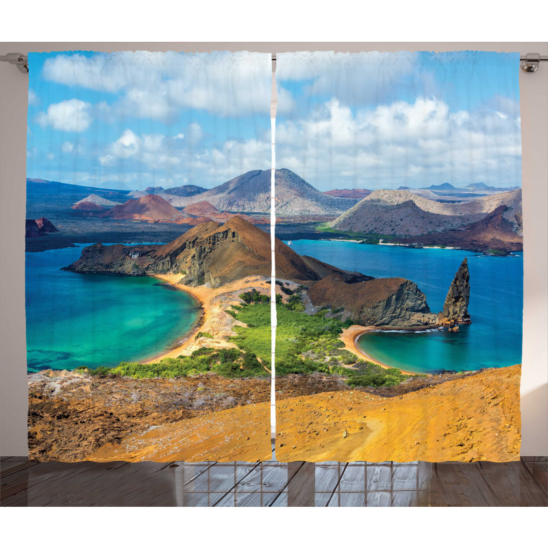 Galapagos Volcanic Scenery Curtain