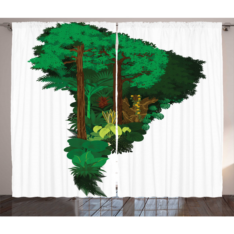 Botanic Continent Map Curtain