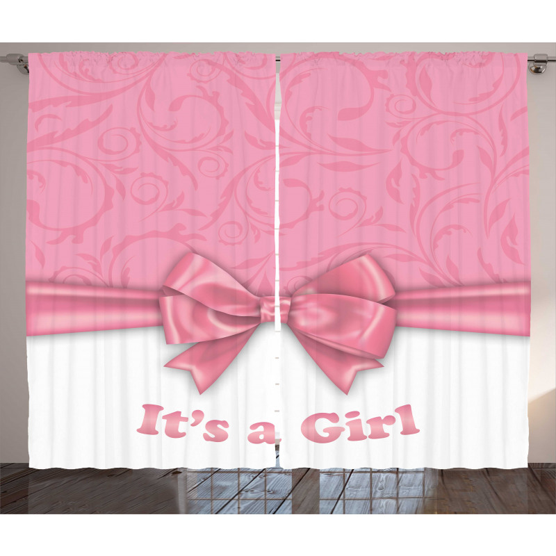 Its a Girl and Ribbon Curtain