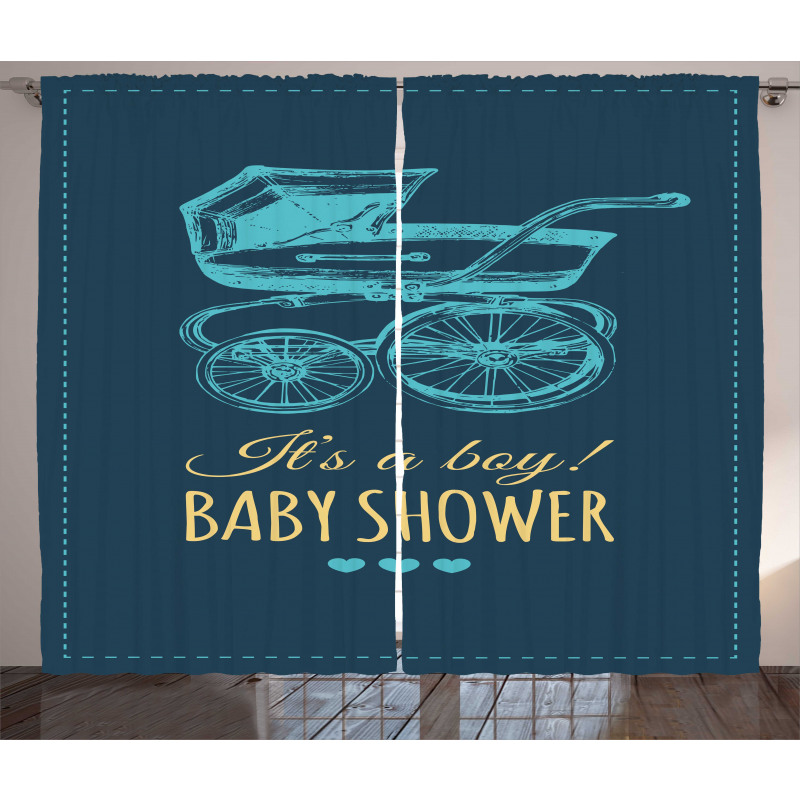 Vintage Boy Stroller Curtain