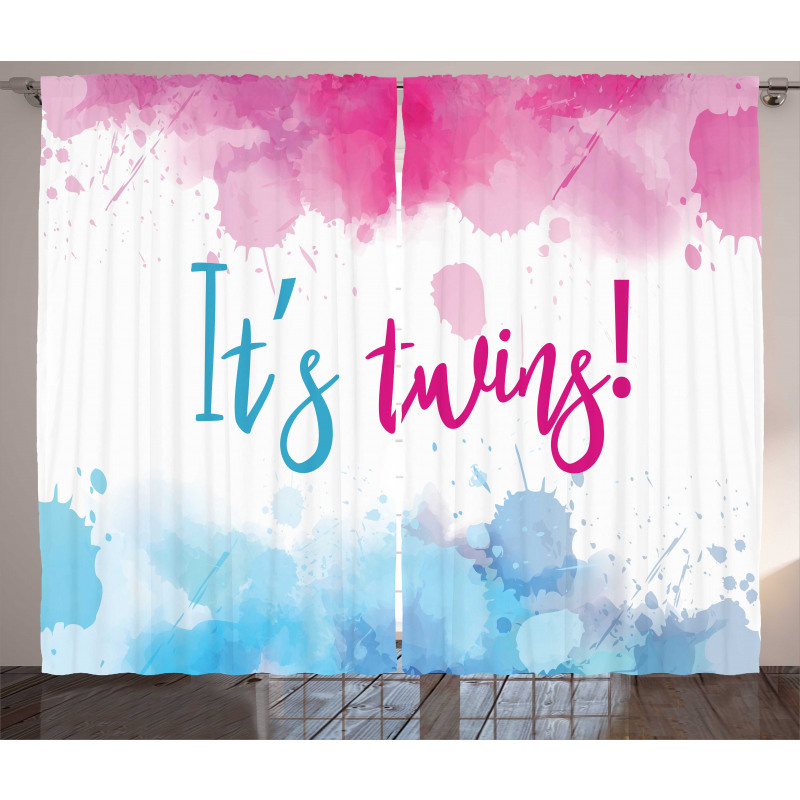 Girl Boy Twins Paint Curtain