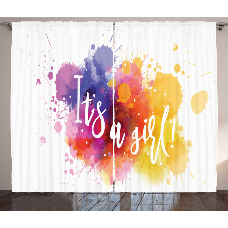 Paint Drops Baby Girl Curtain