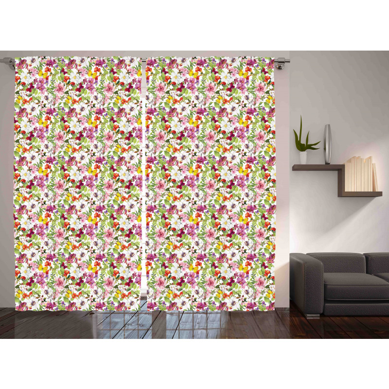 French Vintage Flowers Curtain