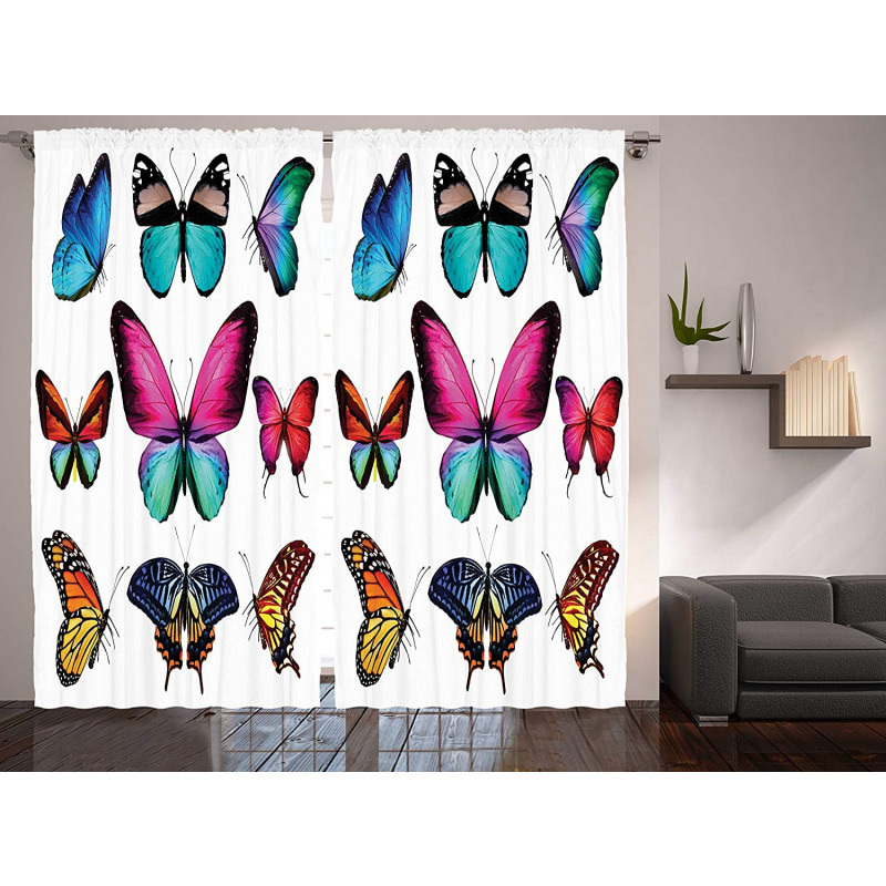 Vibrant Butterflies Set Curtain