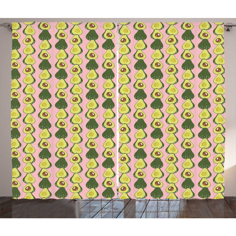 Halved Tropic Fruit Pattern Curtain