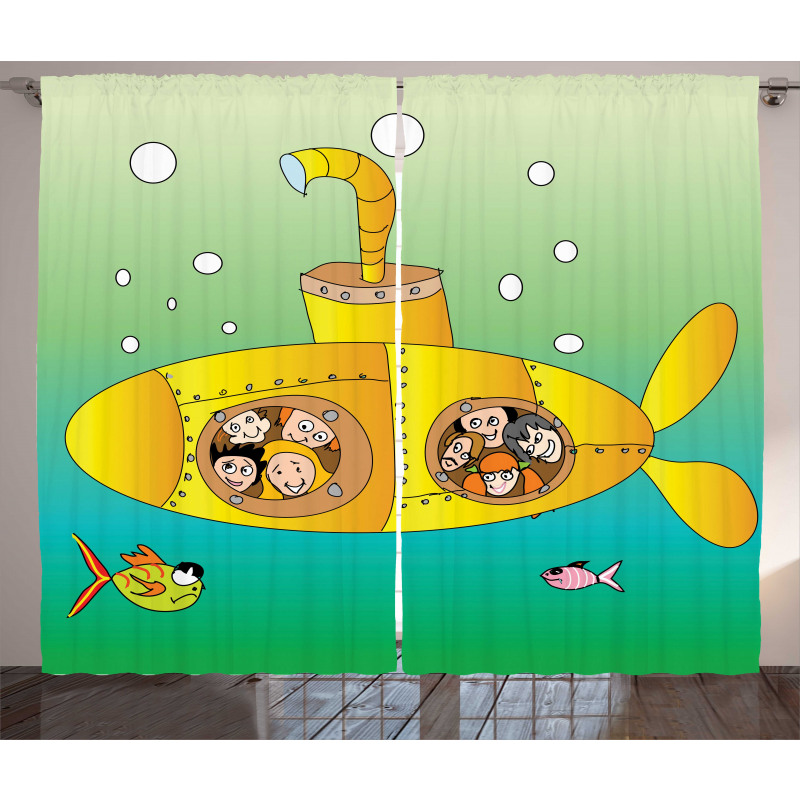 Underwater Happy Kids Curtain