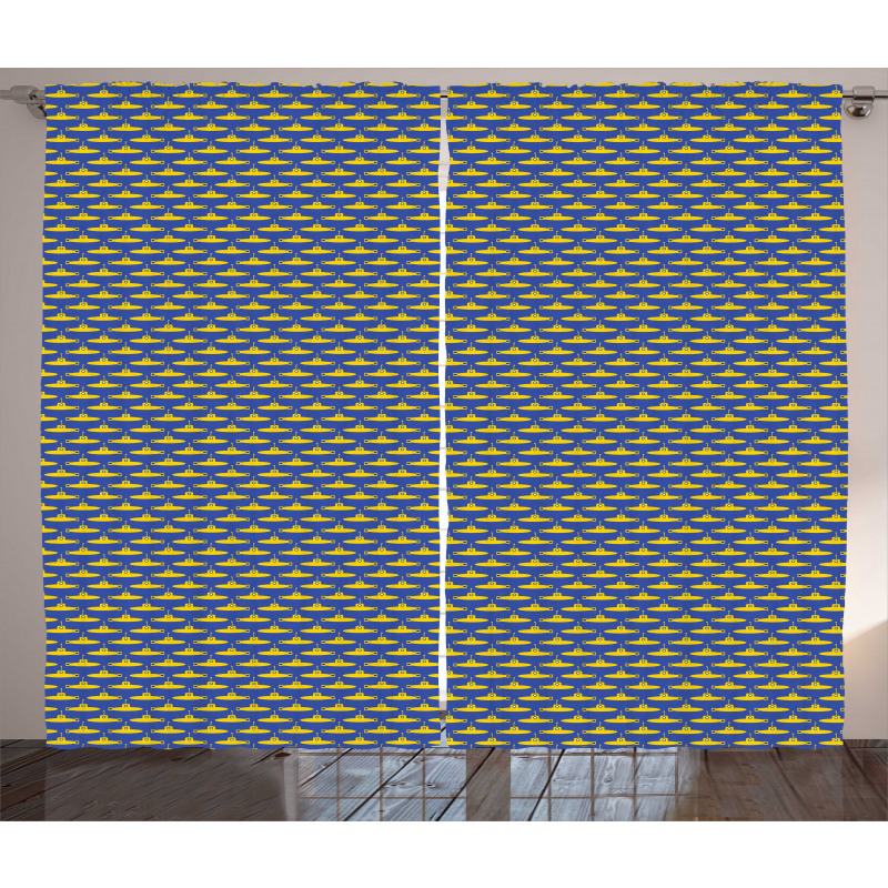 Pictogram Pattern Ocean Curtain
