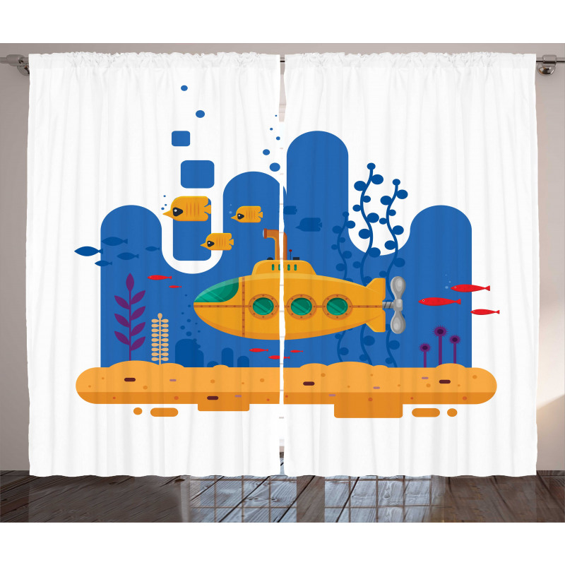 Periscope Fish and Reefs Curtain