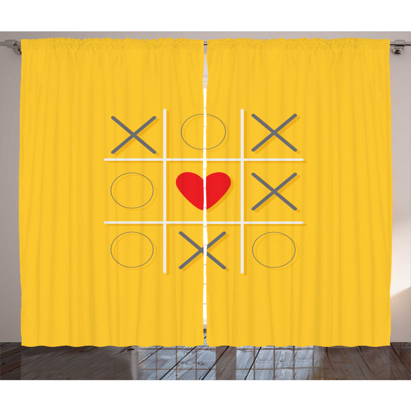 Tic Tac Toe Inspired Love Win Curtain