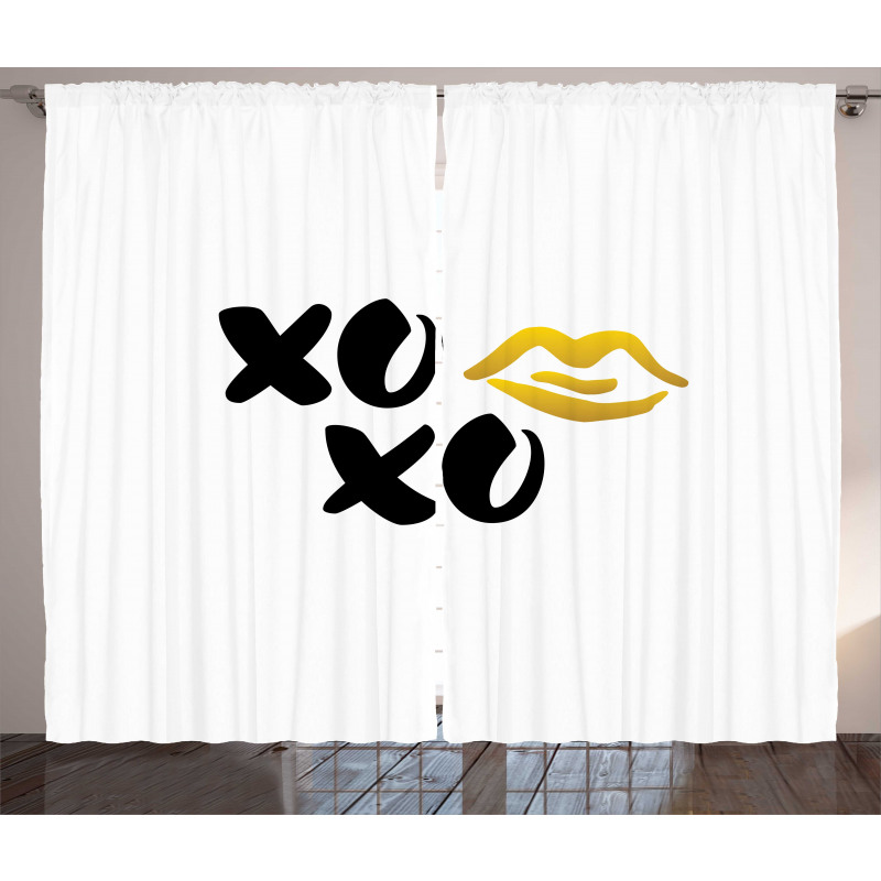 Simple Lettering with Lip Kiss Curtain