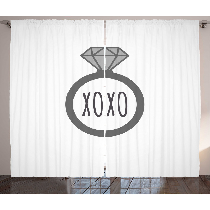 Wedding Ring Proposal Kisses Curtain