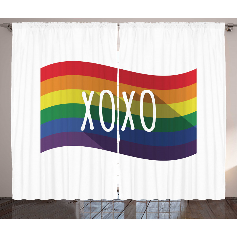 Waving Rainbow Flag Acronym Curtain