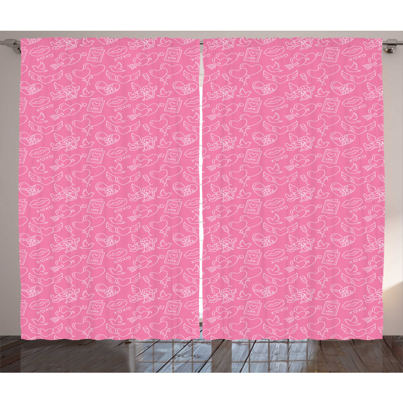 Romantic Celebration Outline Curtain