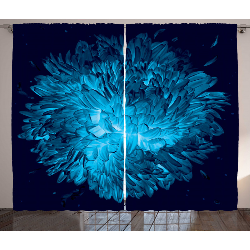 Luminous Chrysanthemum Art Curtain