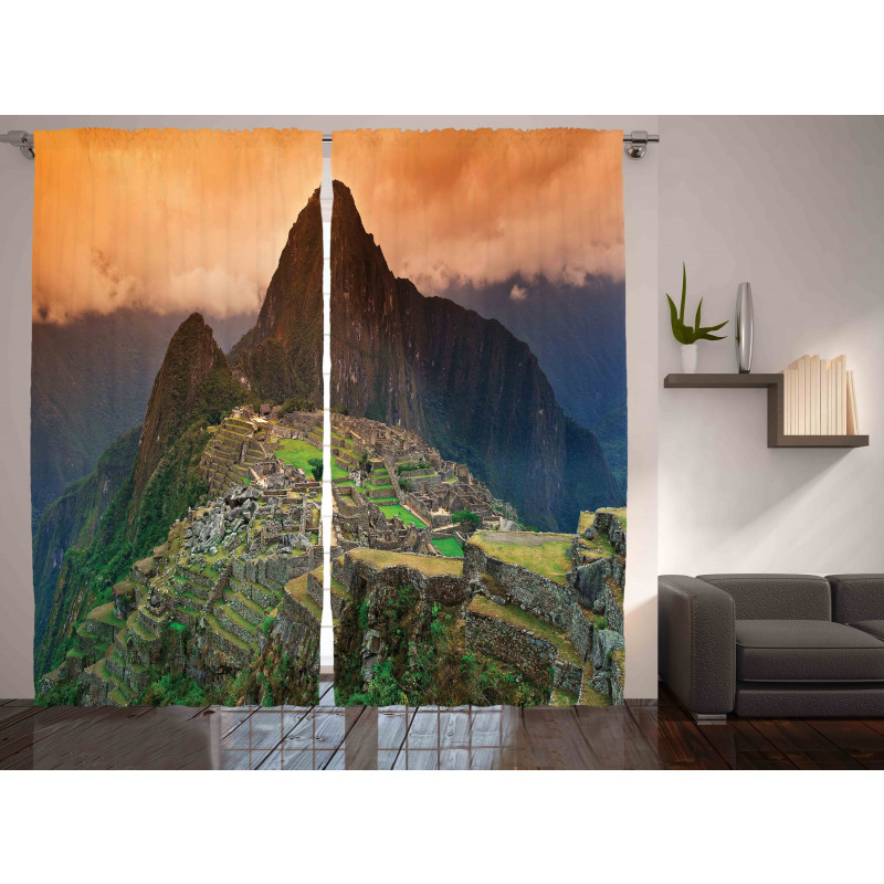 Machu Picchu Ruins Photo Curtain