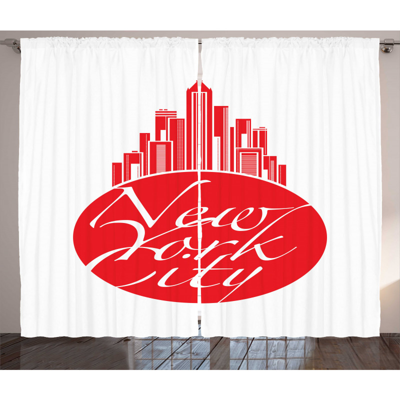 New York City Apple Emblem Look Curtain