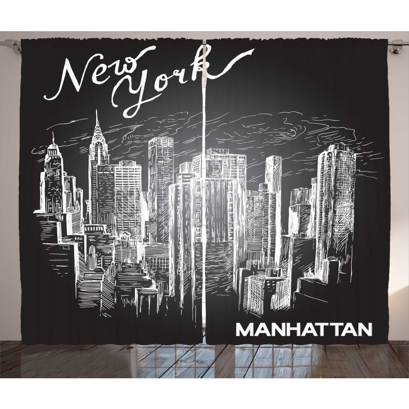 New York Manhattan Skyscrapers Curtain