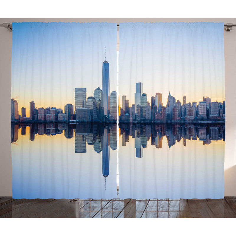 Manhattan Skyline Reflection Curtain