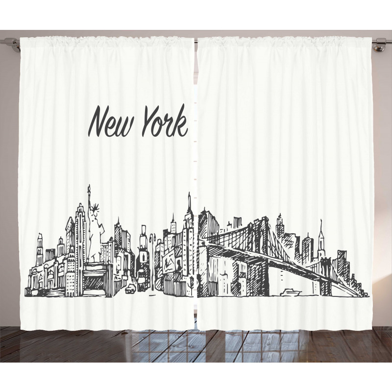 Simplistic Sketch of New York Curtain