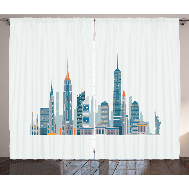 Megacity New York Illustration Curtain