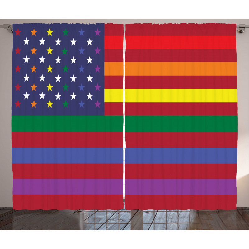 Gay Concept American Flag Curtain