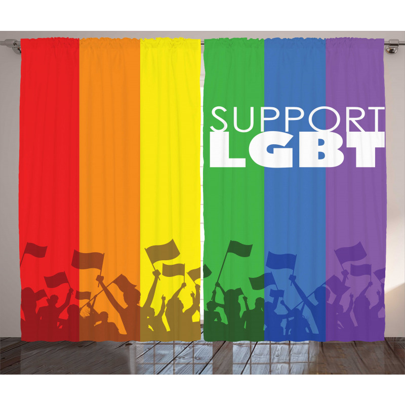 Support LGBT Celebration Flag Curtain