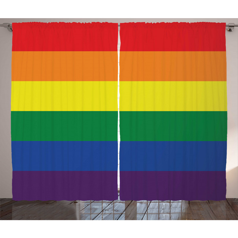 Simplistic Design LGBT Flag Curtain