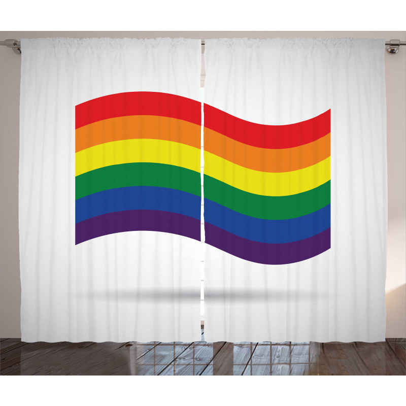 Waving Gay Flag Illustration Curtain