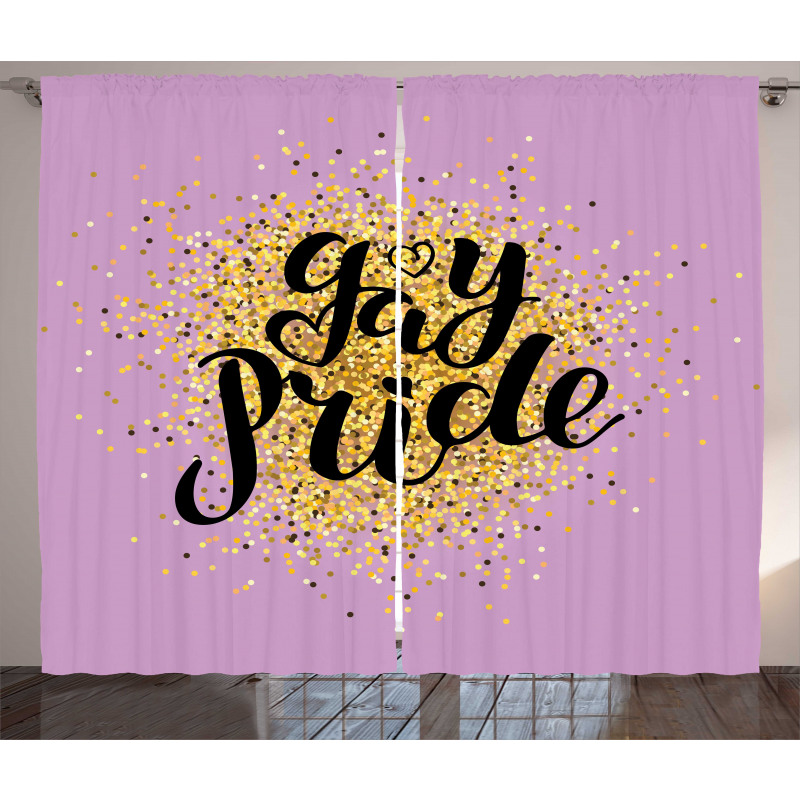 Gay Pride Dots on Lilac Curtain