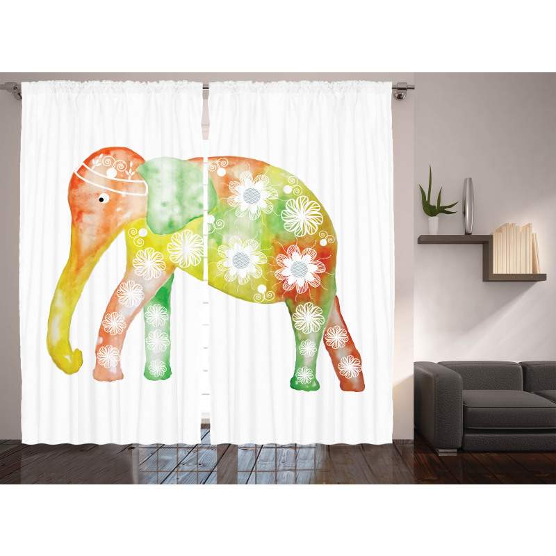 Elephant Daisy Flower Curtain
