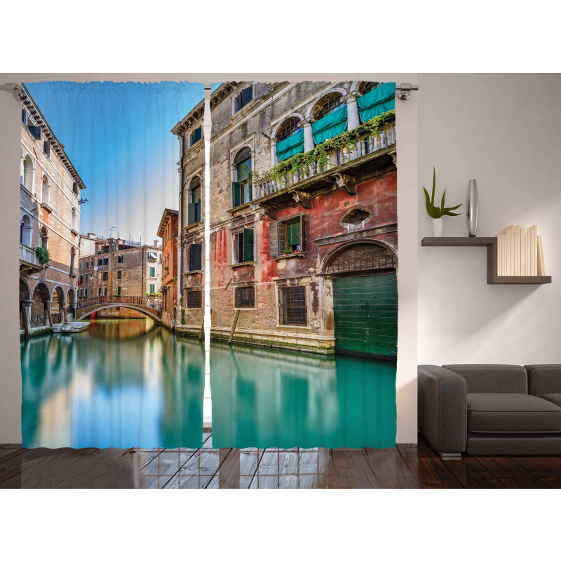 Italy City Water Canal Curtain