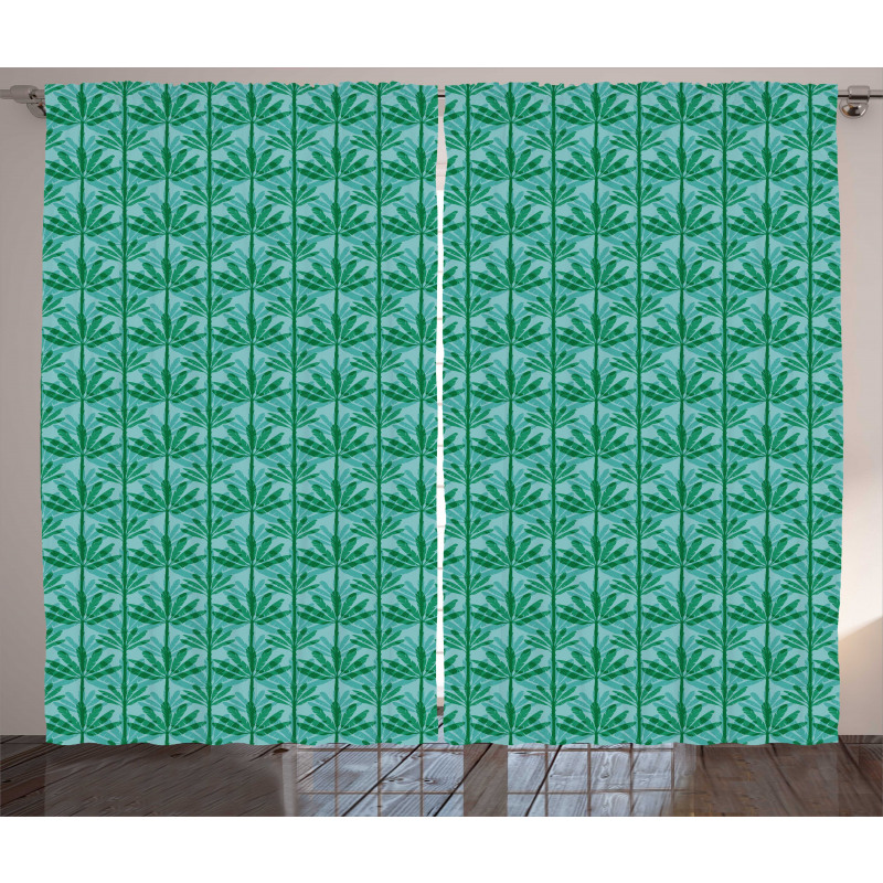 Banana Leaves Exotic Pattern Curtain