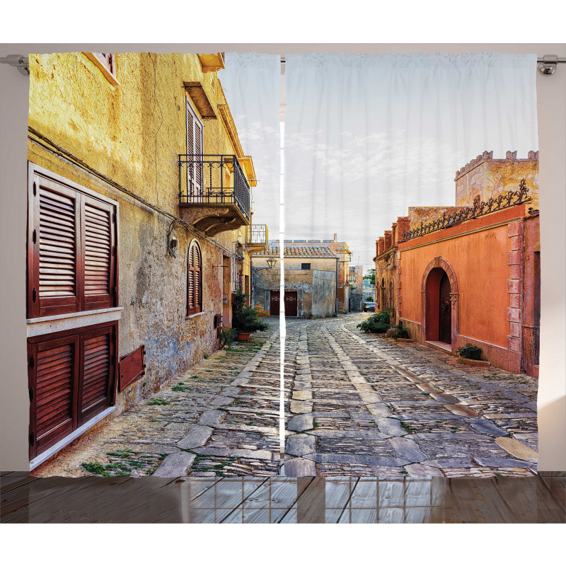 Narrow Street Erice Curtain