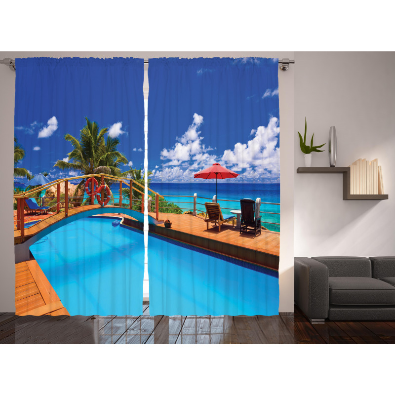 Sea Pool Beach Holiday Curtain