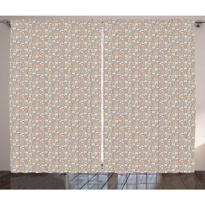 Vintage Style Nursery Floral Curtain