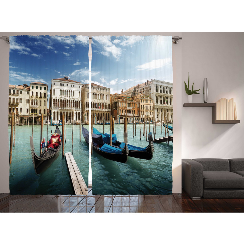 Gondolas Venetian Lagoon Curtain