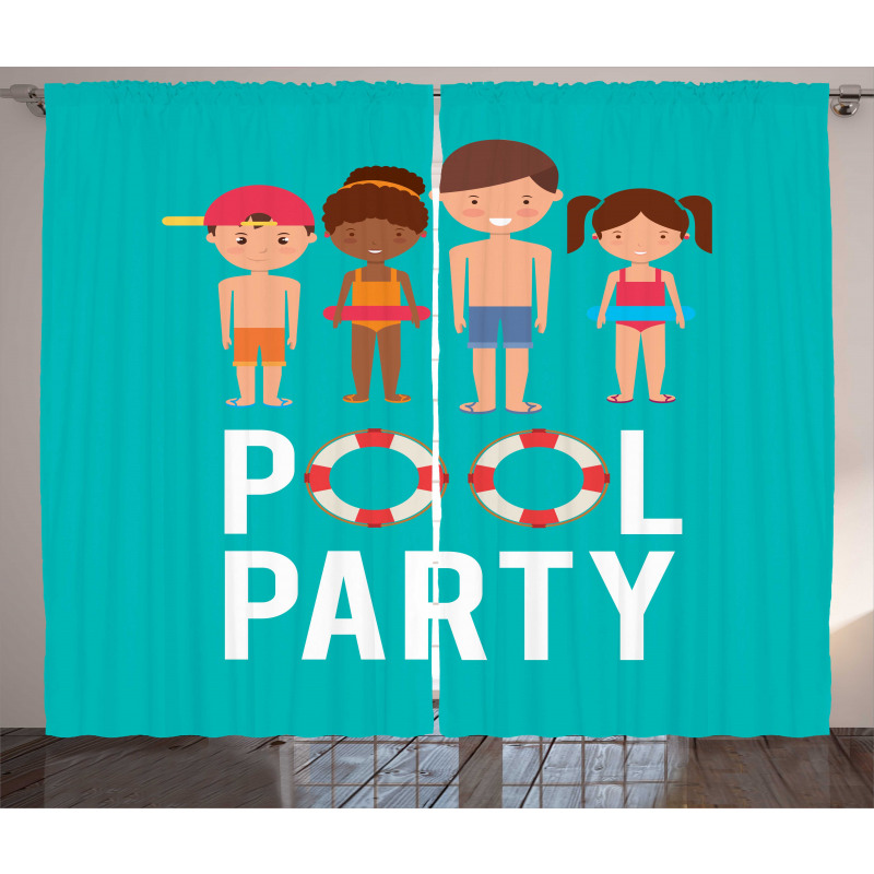 Happy Children Swimsuits Curtain